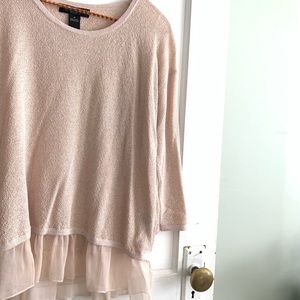 August Silk | pink peplum sweater
